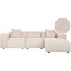 Beliani 3-vietė kampinė sofa DOLVA, velvetas, smėlio spalvos, kairinė
