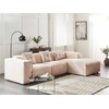 Beliani 3-vietė kampinė sofa DOLVA, velvetas, smėlio spalvos, kairinė