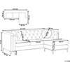 Beliani Trivietė kampinė sofa FLEN, veliūrinė, pilka, L-formos