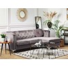 Beliani Trivietė kampinė sofa FLEN, veliūrinė, pilka, L-formos