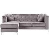Beliani Trivietė kampinė sofa FLEN veliūrinė pilka