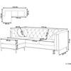 Beliani Trivietė kampinė sofa FLEN veliūrinė pilka