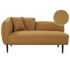 Sofa Beliani Kairysis gultas CHEVANNES iš „boucle“ audinio, garstyčių spalvos