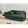 Sofa Beliani Kairinis sėdimas gultas MERI su daiktadėže, sintetinė lininė medžiaga, žalias
