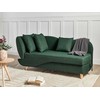 Sofa Beliani Kairinis sėdimas gultas MERI su daiktadėže, sintetinė lininė medžiaga, žalias