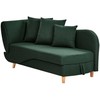 Sofa Beliani Kairinis sėdimas gultas MERI su daiktadėže, sintetinė lininė medžiaga, žalias