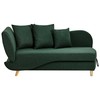 Sofa Beliani Kairinis sėdimas gultas MERI su daiktadėže, sintetinė lininė medžiaga, žalias