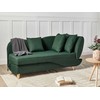 Sofa Beliani Dešininis šezlongas MERI, dirbtinio lino, žalias, su daiktadėže