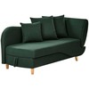Sofa Beliani Dešininis šezlongas MERI, dirbtinio lino, žalias, su daiktadėže