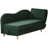 Sofa Beliani Dešininis šezlongas MERI, dirbtinio lino, žalias, su daiktadėže
