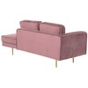 Sofa Beliani Kairinis szezlongas MIRAMAS, rožinis veliūras
