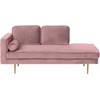 Sofa Beliani Kairinis szezlongas MIRAMAS, rožinis veliūras