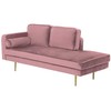 Sofa Beliani Kairinis szezlongas MIRAMAS, rožinis veliūras
