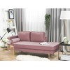 Sofa Beliani Kairinis szezlongas MIRAMAS, rožinis veliūras