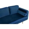 Beliani Dešininė gulto sofa MIRAMAS, veliūras, tamsiai mėlyna