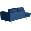 Beliani Dešininė gulto sofa MIRAMAS, veliūras, tamsiai mėlyna