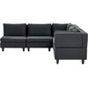 Beliani 5 vietų modulinė kampinė sofa UNSTAD kairinė, juoda