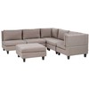 Beliani Modulinė 5 vietų sofa UNSTAD Kairinė Ruda su otomane