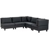 Beliani 5 vietų modulinė kampinė sofa UNSTAD kairinė, juoda