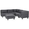 Beliani 5 vietų modulinė sofa UNSTAD Kairinė tamsiai pilka su otomane