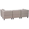 Beliani Modulinė 4 vietų sofa UNSTAD kairinė ruda su pufu
