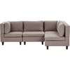 Beliani Modulinė 4 vietų kampinė sofa UNSTAD kairinė ruda