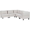 Beliani Modulinė 5 vietų kampinė sofa UNSTAD kairinė, šviesiai smėlio spalvos