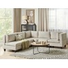 Beliani Modulinė 5 vietų kampinė sofa UNSTAD kairinė, šviesiai smėlio spalvos