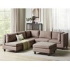 Beliani Modulinė 5 vietų sofa UNSTAD Kairinė Ruda su otomane