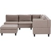 Beliani Modulinė 5 vietų sofa UNSTAD Kairinė Ruda su otomane