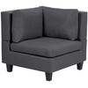 Beliani 5 vietų modulinė sofa UNSTAD Kairinė tamsiai pilka su otomane