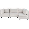 Beliani Modulinė 4 vietų kampinė sofa UNSTAD, kairinė, šviesiai smėlio spalvos