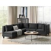 Beliani 5 vietų modulinė kampinė sofa UNSTAD kairinė, juoda