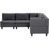 Beliani Modulinė kampinė sofa 5 asmenims UNSTAD kairinė tamsiai pilka