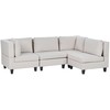 Beliani Modulinė 4 vietų kampinė sofa UNSTAD, kairinė, šviesiai smėlio spalvos