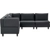 Beliani Modulinė 5 vietų sofa UNSTAD dešininė, juoda