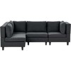 Beliani Modulinė 4 vietų kampinė sofa UNSTAD Dešininė Juoda