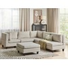 Beliani 5 vietų modulinė kampinė sofa UNSTAD Dešininė Šviesiai smėlio spalvos su otomanu