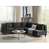Beliani Modulinė 5 vietų sofa UNSTAD dešininė, juoda