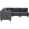 Beliani 5 vietų modulinė sofa UNSTAD, dešininė, tamsiai pilka