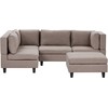 Beliani 4 vietų modulinė kampinė sofa UNSTAD dešininė, ruda su otomanu