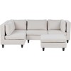 Beliani Modulinė 4 vietų kampinė sofa UNSTAD, dešininė, šviesiai smėlio spalvos, su otomane