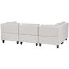 Beliani 4 vietų modulinė sofa UNSTAD Dešininė Šviesiai smėlio spalvos