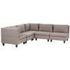 Beliani Modulinė 5 vietų sofa UNSTAD Dešininė Ruda
