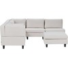 Beliani 5 vietų modulinė kampinė sofa UNSTAD Dešininė Šviesiai smėlio spalvos su otomanu