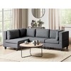 Beliani 4 vietų modulinė kampinė sofa UNSTAD Dešininė Tamsiai pilka