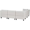 Beliani 5 vietų modulinė kampinė sofa UNSTAD Dešininė Šviesiai smėlio spalvos su otomanu