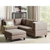 Beliani 4 vietų modulinė kampinė sofa UNSTAD dešininė, ruda su otomanu