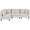 Beliani 4 vietų modulinė sofa UNSTAD Dešininė Šviesiai smėlio spalvos