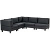 Beliani Modulinė 5 vietų sofa UNSTAD dešininė, juoda